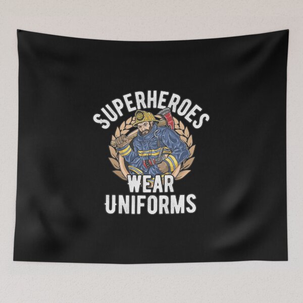 Item preview, Superheroes wear firefighter uniforms designed and sold by Cutebutfunny.
