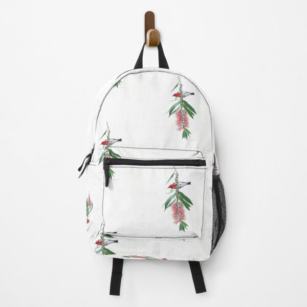 Item preview, Scarlet Honeyeater and callistemon flower designed and sold by LouiseApril.