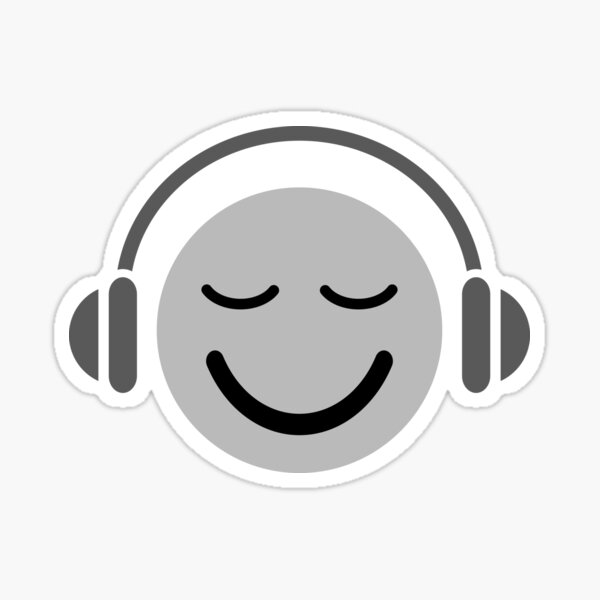 I love disco stickers with music happy face wearing headphones | Sticker