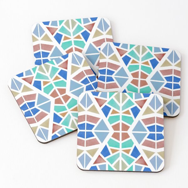 Item preview, Watercolor & Guache Geometric Shapes in Cool Colors designed and sold by Annie Grace Aguila.