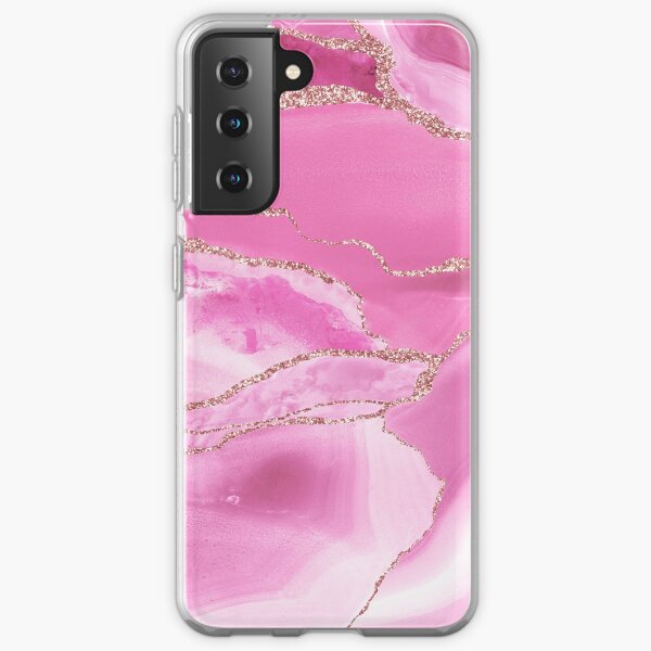 Pink Glamour Glitter Mermaid Faux Marble II Samsung Galaxy Soft Case