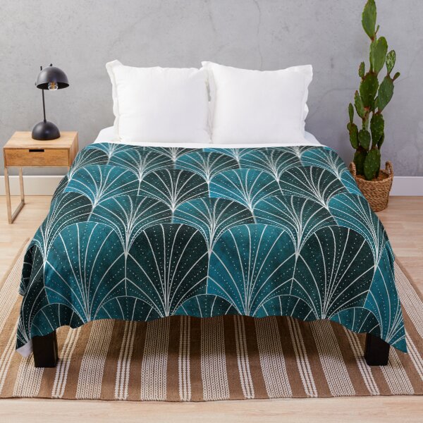 Item preview, Art Deco Waterfalls // Textured Teal & White designed and sold by The Wellington Boot.