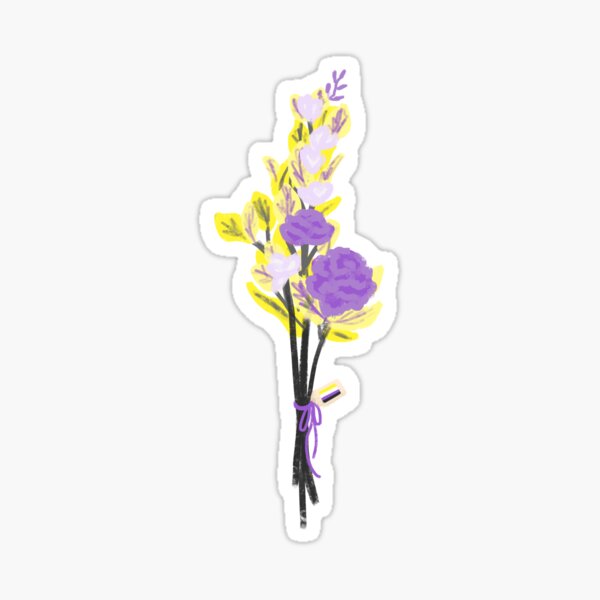 Nonbinary flag colored flowers Sticker