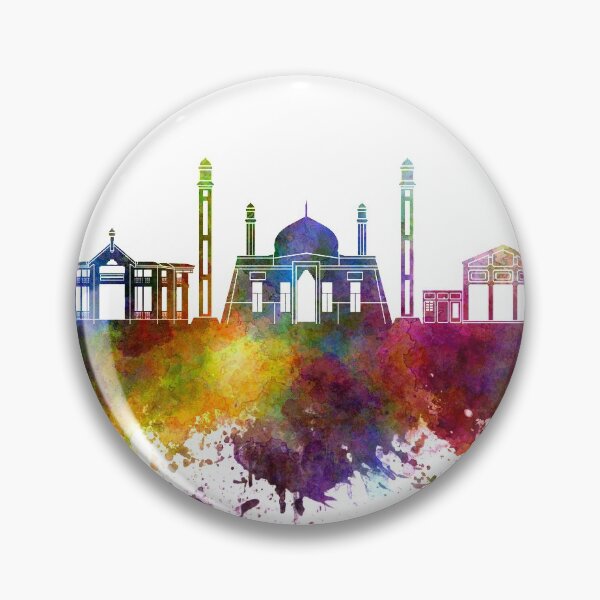 Item preview, Quetta  skyline in watercolor background designed and sold by paulrommer.