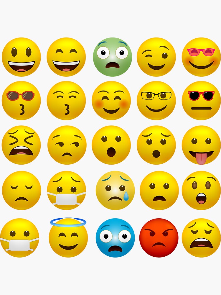 "Emotion faces" Sticker for Sale by kholoud777 Redbubble