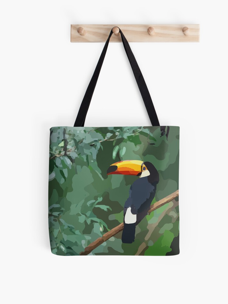 Pochette - En tissu avec impression toucans.