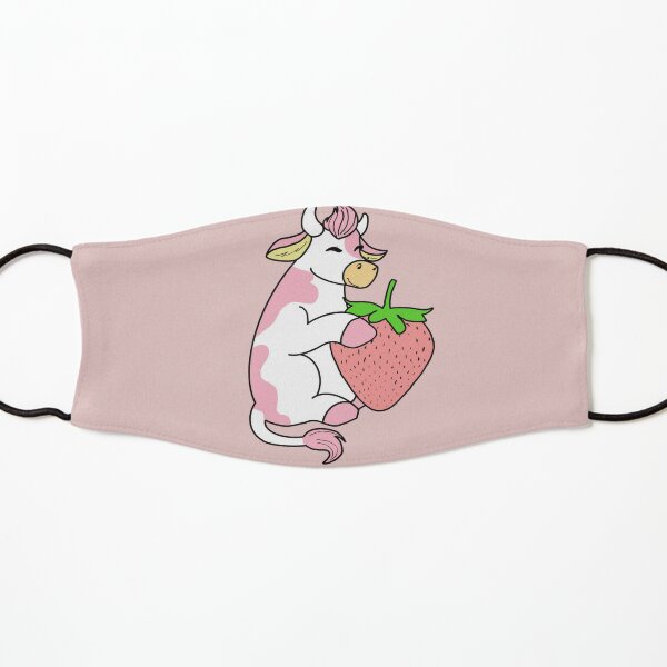 Strawberry Cow Kids Masks Redbubble - aesthetic strawberry cow roblox icon