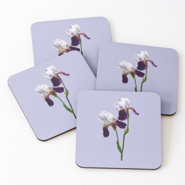 Item preview, Twin Irises Maroon and White designed and sold by Susan Savad.