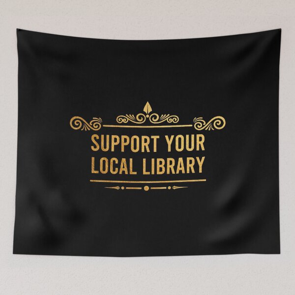 Item preview, Support your local library (Gold) designed and sold by AdelDa19.