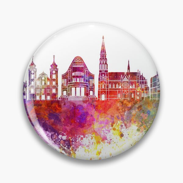 Item preview, Osijek skyline in watercolor background designed and sold by paulrommer.