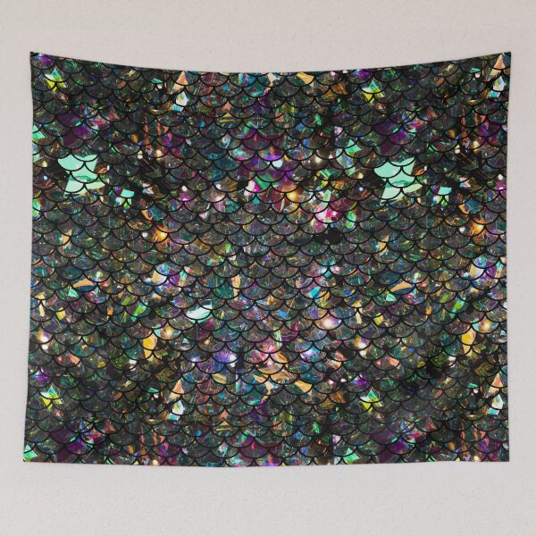 Aperçu de l'œuvre Écailles de paillettes noires créée et vendue par TopDesignArt.