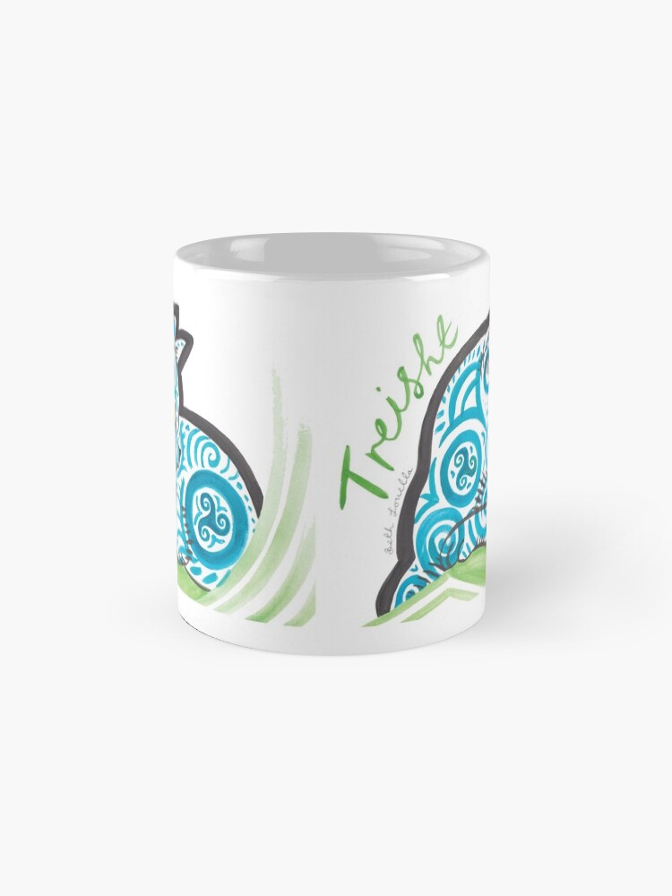 Alternate view of Manx Patterned Kitten Triskelia Mug