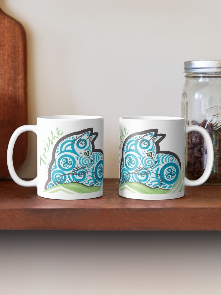 Alternate view of Manx Patterned Kitten Triskelia Mug