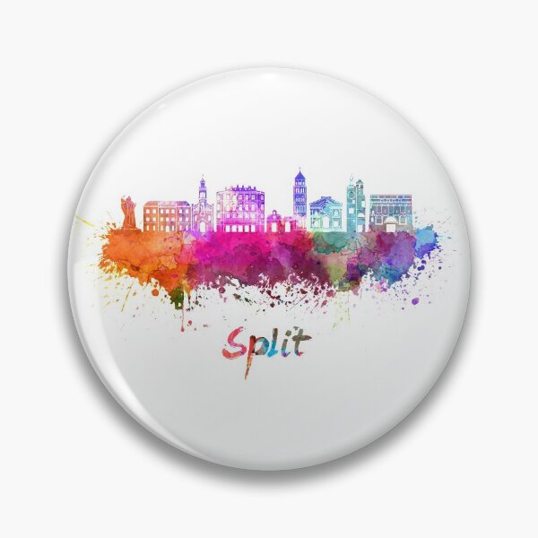 Item preview, Split skyline in watercolor splatters with clipping path designed and sold by paulrommer.