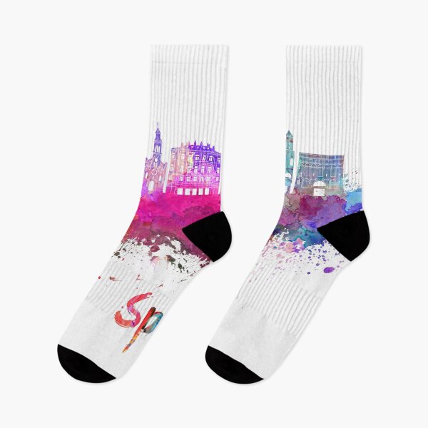 Item preview, Split skyline in watercolor splatters with clipping path designed and sold by paulrommer.
