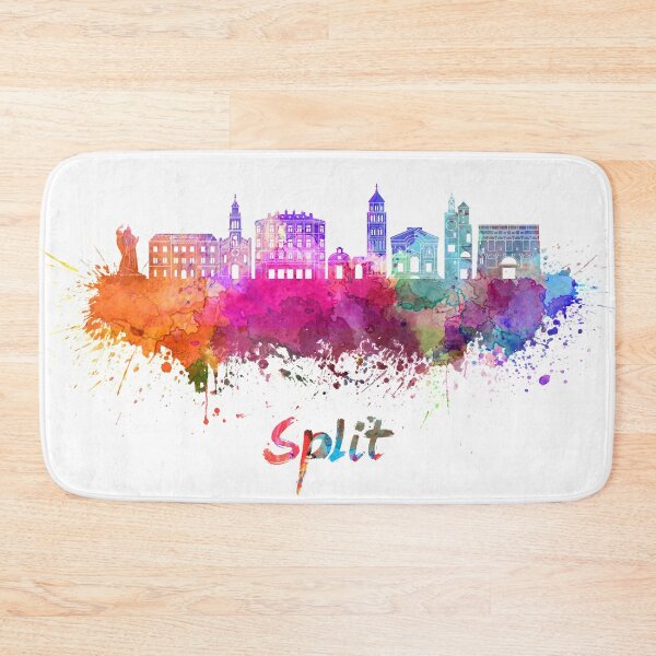 Item preview, Split skyline in watercolor splatters with clipping path designed and sold by paulrommer.