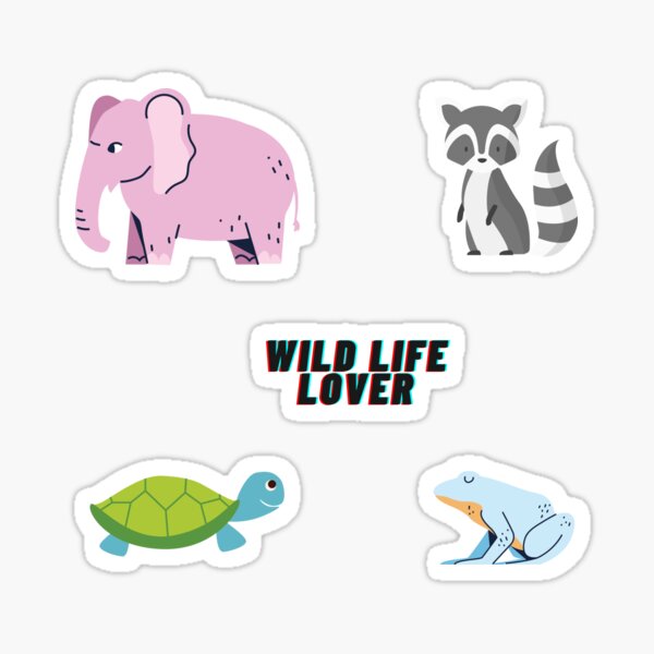 "animals sticker pack wild life" Sticker by ritikdraws Redbubble
