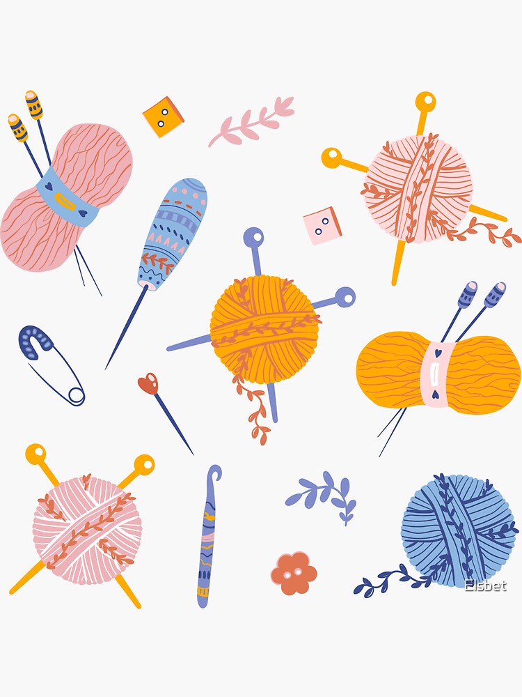 Cute Knitting Pack Sticker  Sticker