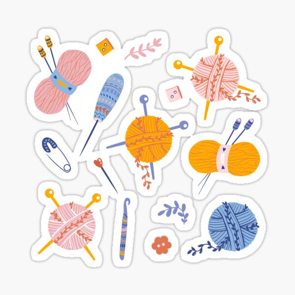 Cute Knitting Pack Sticker  Sticker
