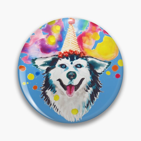 Item preview, Happy husky on blue designed and sold by AgniArt.