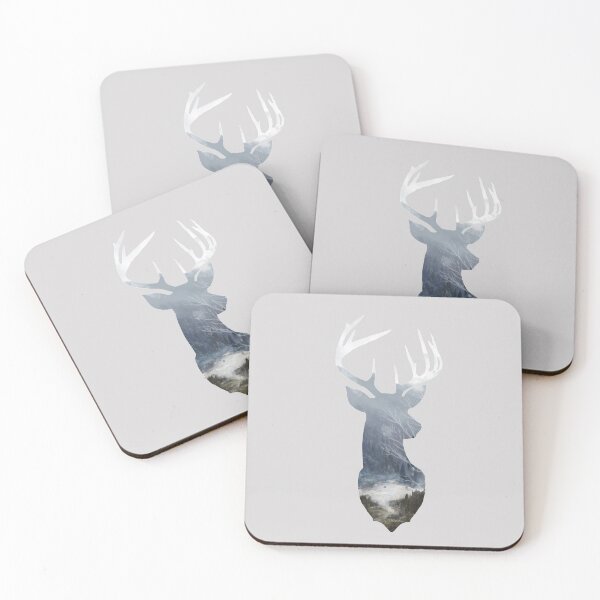 Item preview, Deer Silhouette in Misty Forest Wild River Scene designed and sold by Quirkle Berry.