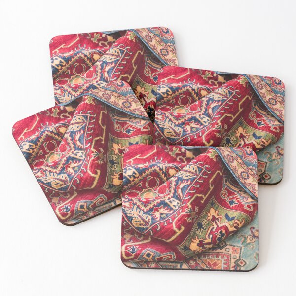 Item preview, Aztec Mexican red ornaments pattern southwest red rug scarf art designed and sold by conceptDVS.