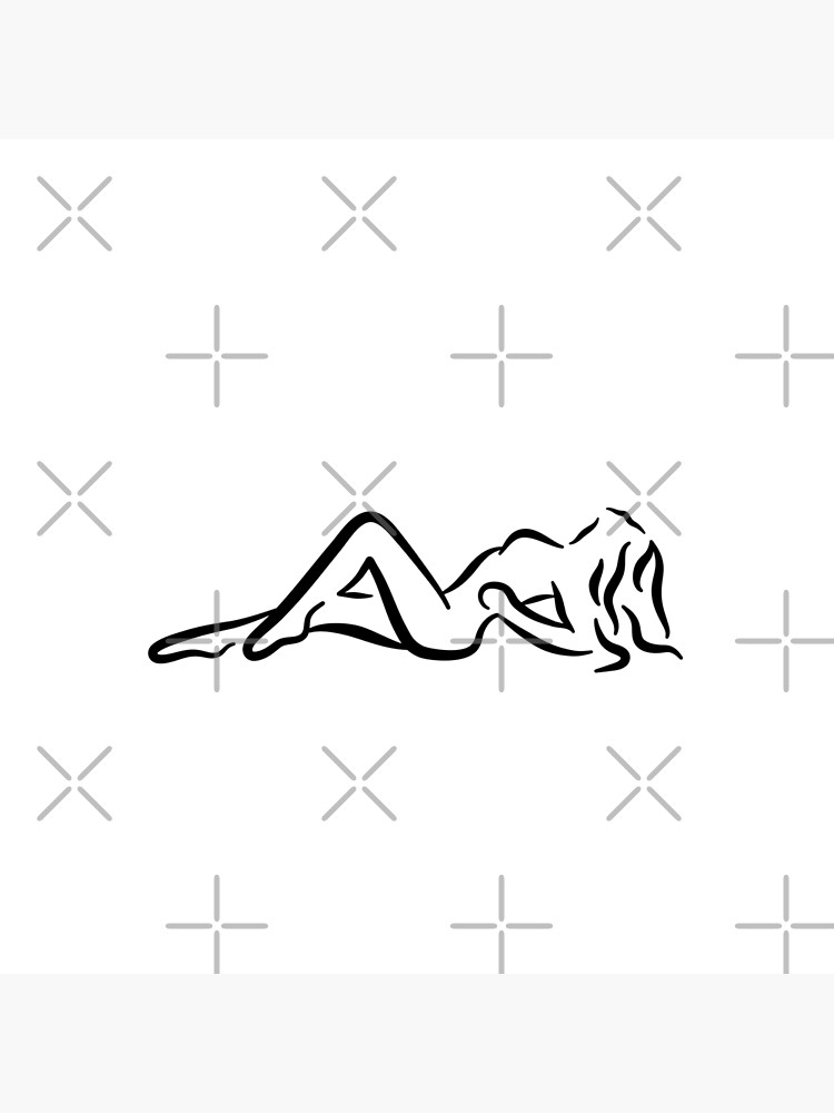Sunbathing Lady Minimalist Line Drawing by RyanDraws