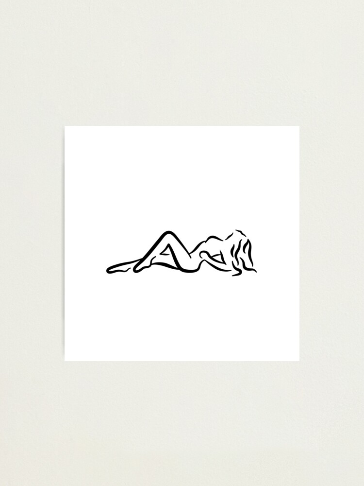 Alternate view of Sunbathing Lady Minimalist Line Drawing Photographic Print