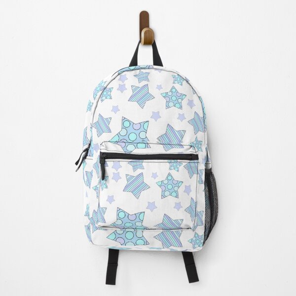 Item preview, Star Pattern Polka Dots and Stripes (Blue) White Background designed and sold by C-ArtDesign.