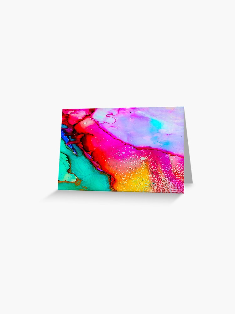 Colorful Tie Dye Water Color Paint Flow Rainbow Colors 60's Psychedelic  Inspired Pattern Abstract Painting Greeting Card for Sale by gallerytees