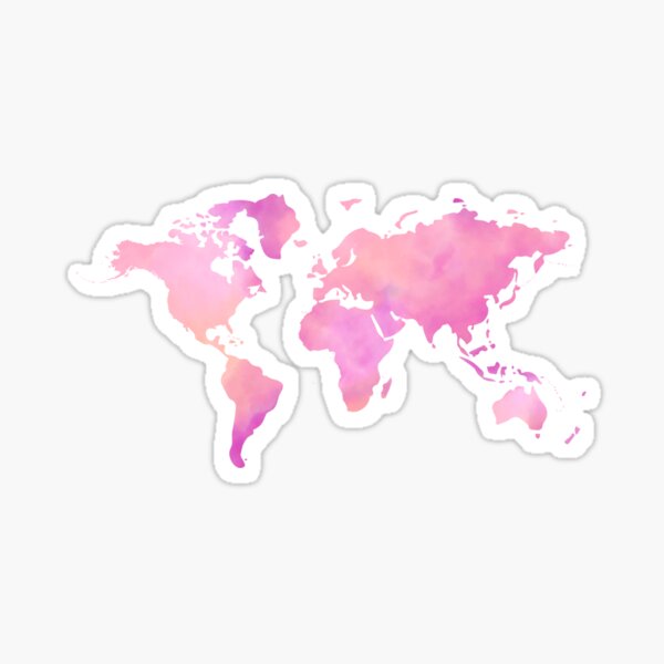 Item preview, Pink Watercolor World Map designed and sold by PanyaCreative.