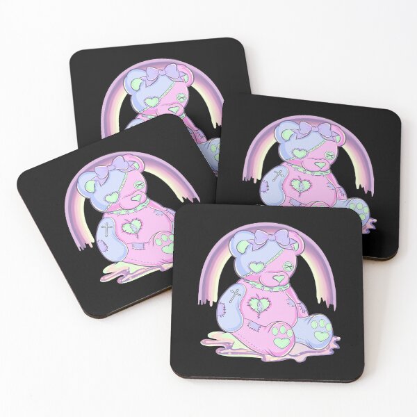 Aperçu de l'œuvre Ours en peluche goth pastel Anime japonais Kawaii Menhera créée et vendue par SqualeForce.