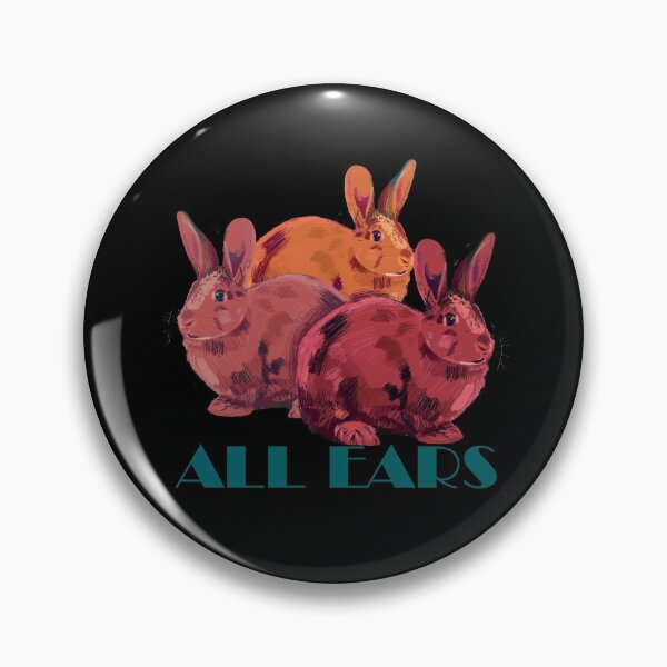 Item preview, Three colorful rabbits on the black background, all ears. designed and sold by korasi.