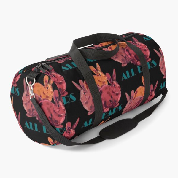 Item preview, Three colorful rabbits on the black background, all ears. designed and sold by korasi.