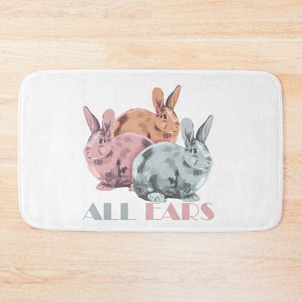 Item preview, Three colorful rabbits on the white background, all ears. designed and sold by korasi.