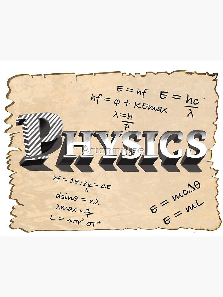 Physics Formulae With The Word Physics In 3d Art Board Print By Artonmytee Redbubble