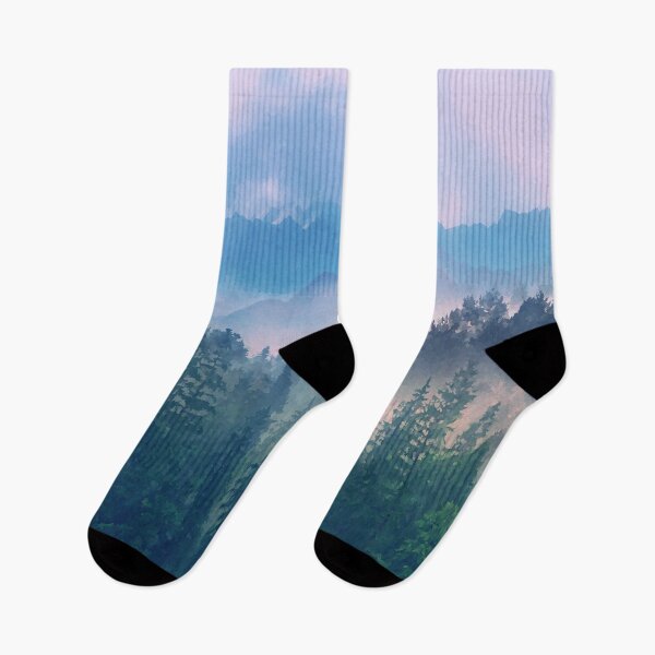 Item preview, Stunning morning mountain forest view designed and sold by likebakerdo.