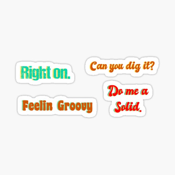  Funny 70s Slang Phrases Packs Retro Vintage Quotes Sticker For 