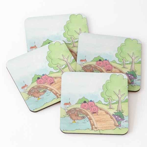 Item preview, Three Little Pigs watercolour scene designed and sold by Debsta75.