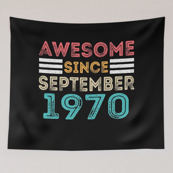 Item preview, Retro Vintage 50th Birthday - Awesome Since September 1970 designed and sold by meedTee.