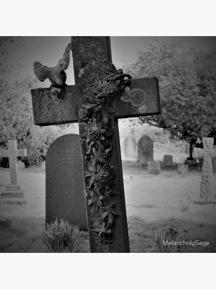 Cross Gravestone in Churchyard by MelancholySage