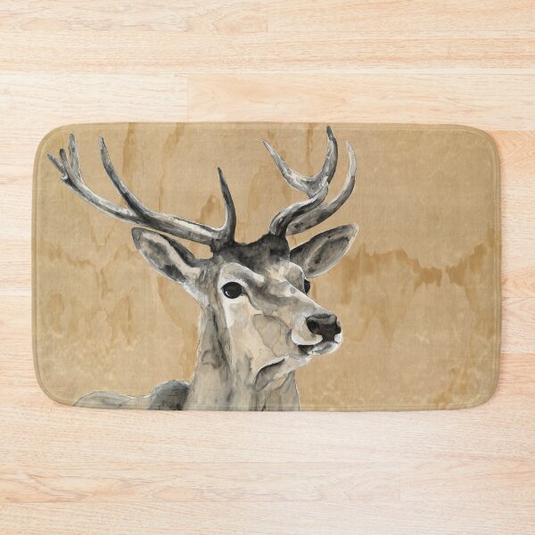 Item preview, Watercolour Stag on wood designed and sold by Lara Karpeljuk.