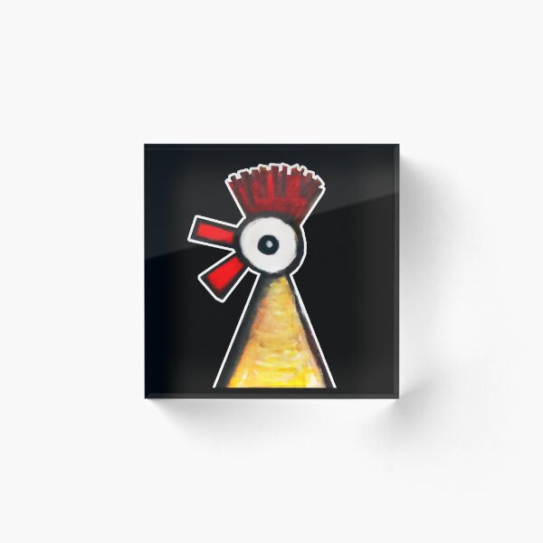 Happy Rooster Acrylic Block