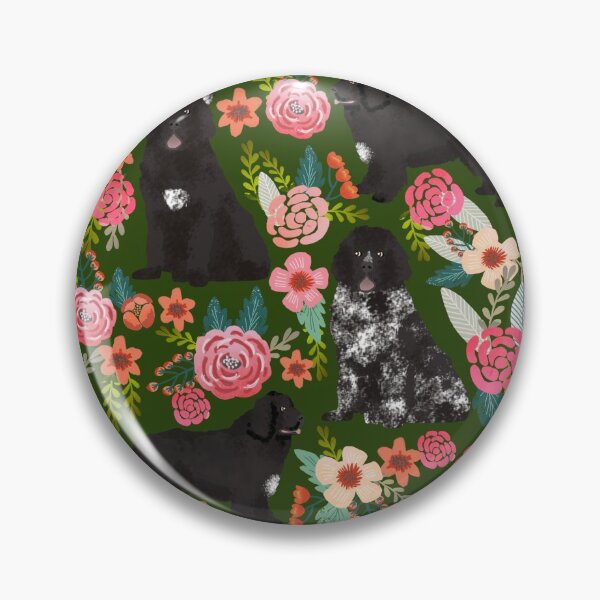 Item preview, newfoundland dog floral - vintage florals, floral pet, cute dog, newfy, newf, newfoundland designed and sold by PetFriendly.