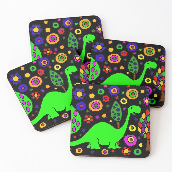 Item preview, Funny Green Brontosaurus Dinosaur and Trees Art designed and sold by Nature's Fancy.