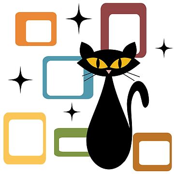 Artwork thumbnail, Mid Century black cat by BattaAnastasia
