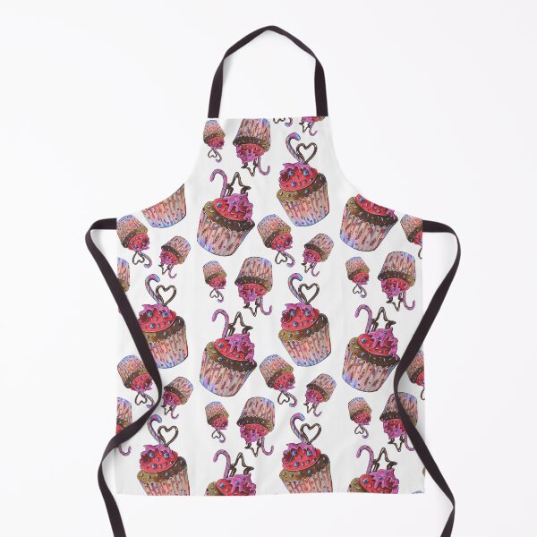 Item preview, food sweet pastry chef cupcake cake illustration pattern designed and sold by InessArt.