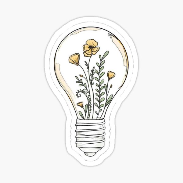 Great ideas flourish from within flower lightbulb sticker decal