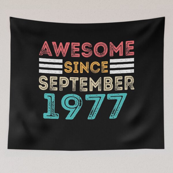Item preview, Retro Vintage 43rd Birthday - Awesome Since September 1977 designed and sold by meedTee.