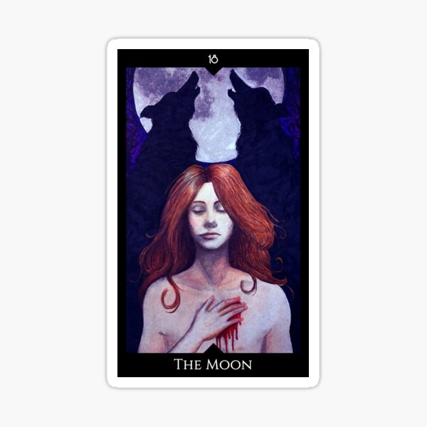 Tarot card: The Moon Sticker